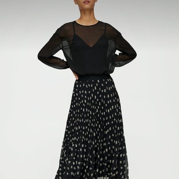 Aritzia Wilfred Bodysuit Blouse in Black - Picture 1 of 3